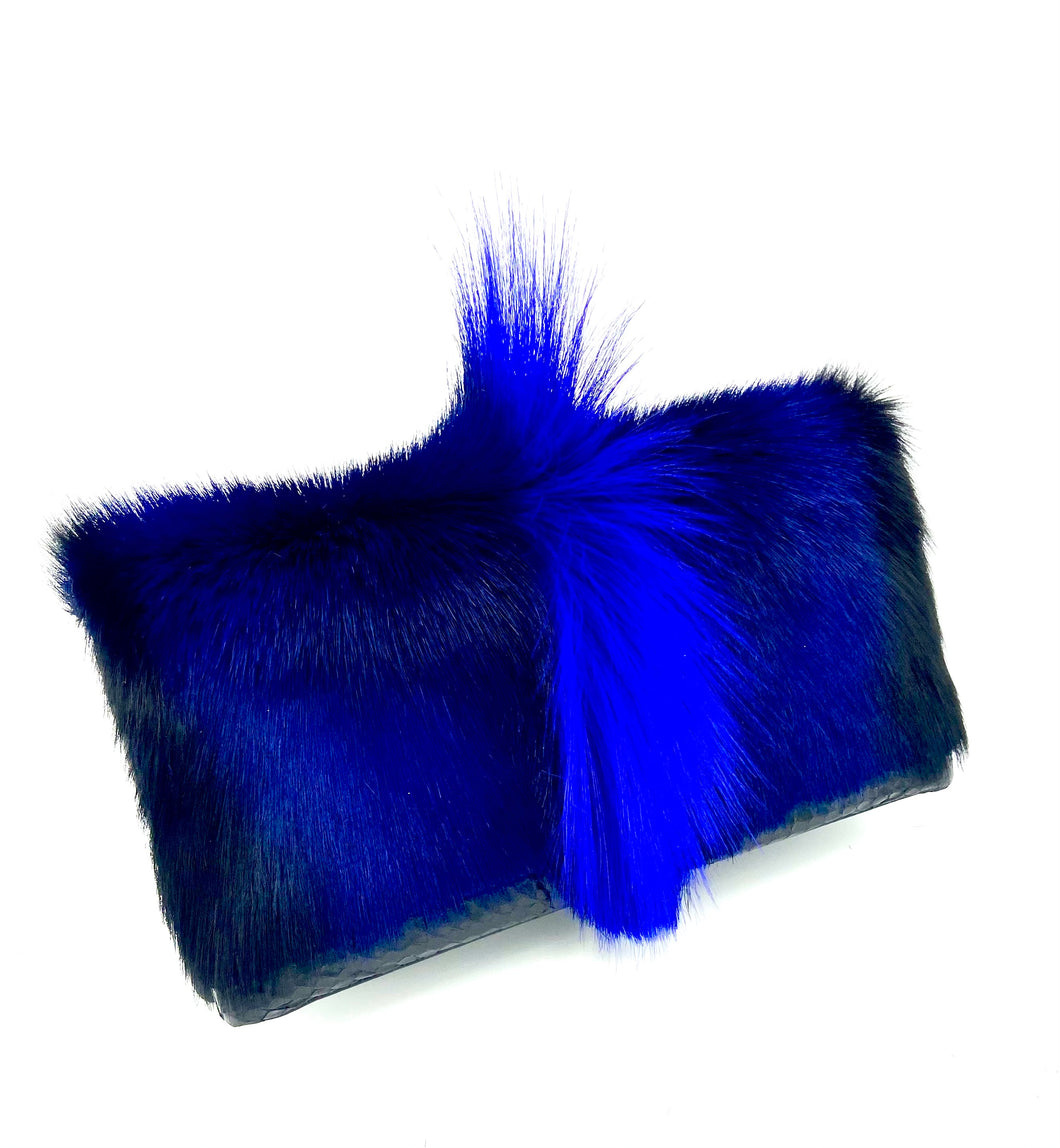 Jafari Springbok Clutch - Cobalt Blue