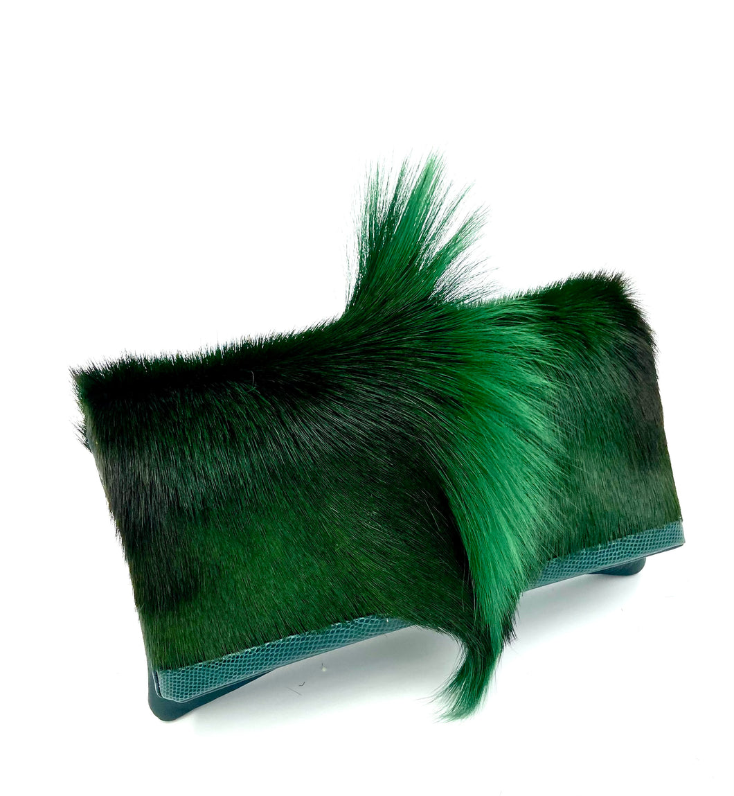 Jafari Springbok Clutch - Forest Green