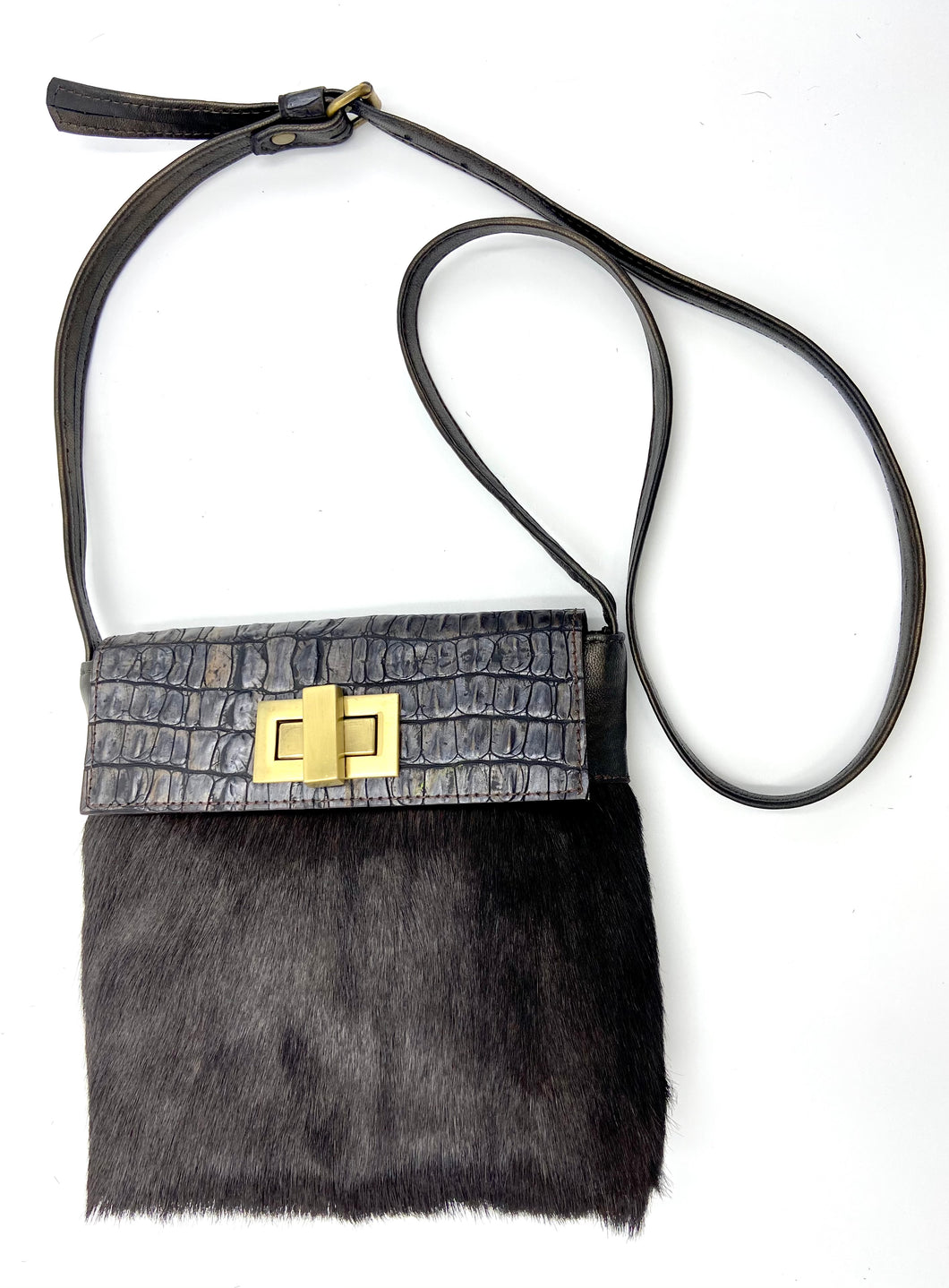 Jane mini shoulder bag - Brown Springbok