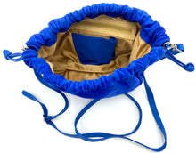 Load image into Gallery viewer, Olivia Drawstring Bag - Cobalt Blue Suede
