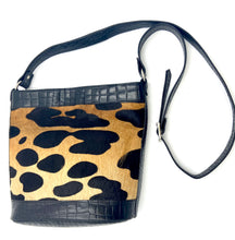 Load image into Gallery viewer, Izzy Cowhide Bucket Bag - Animal Print
