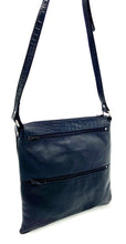 Load image into Gallery viewer, Amy Flat Shoulder Bag - Black Cowhide
