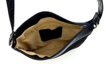 Load image into Gallery viewer, Amy Flat Shoulder Bag - Black Cowhide
