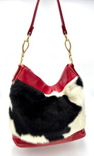 Load image into Gallery viewer, Chloe Cowhide Hobo Tote with Leather Trim
