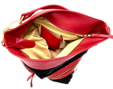 Load image into Gallery viewer, Chloe Cowhide Hobo Tote with Leather Trim
