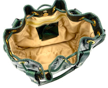 Load image into Gallery viewer, Michelle Double Handle Drawstring bag - Forest Snake
