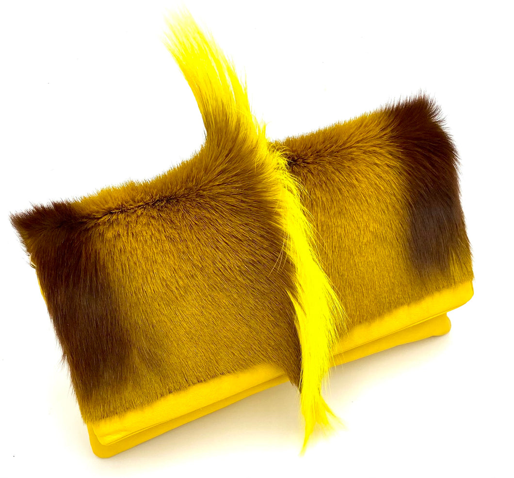 Jafari Springbok Clutch - Lemon Yellow