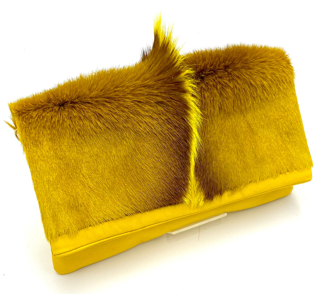 Jafari Springbok Clutch - Lemon Yellow