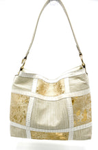 Load image into Gallery viewer, Amelia Hobo Bag - Bone Cowhide Patchwork
