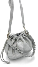 Load image into Gallery viewer, Metallic Ava Drawstring Bag - Silver
