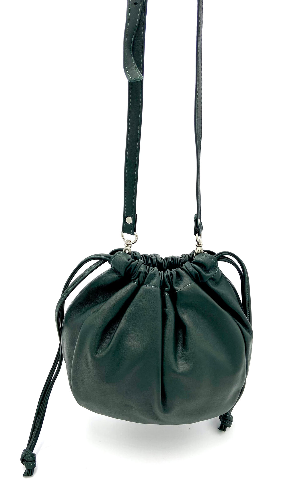 Olivia Drawstring Bag - Forest Green