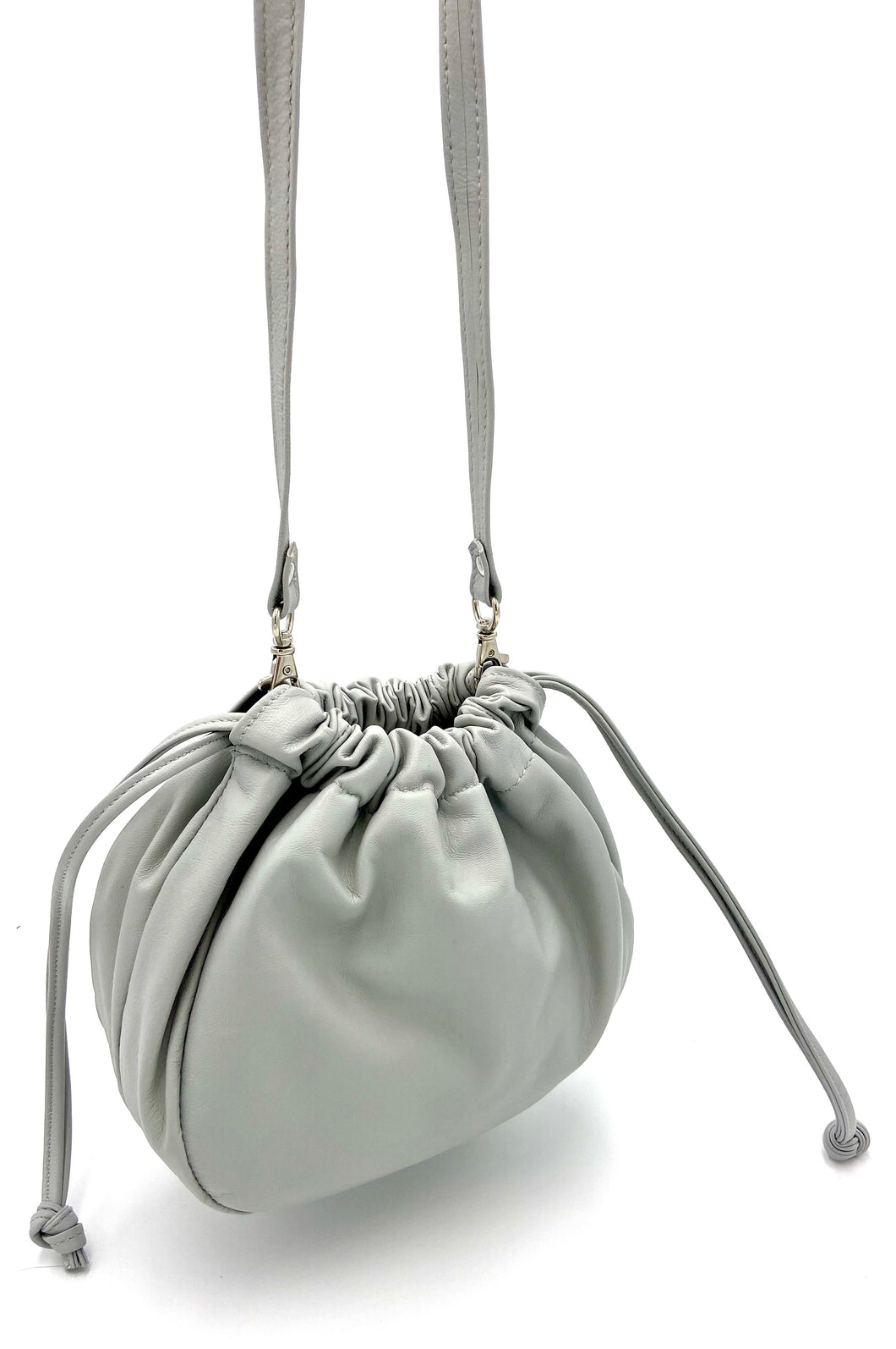 Olivia Drawstring Bag - Light Grey
