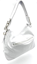 Load image into Gallery viewer, Christina Hobo Tote (medium) - White with nickel
