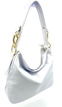 Load image into Gallery viewer, Christina Hobo Tote (medium) — White with gold

