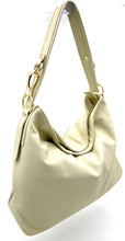 Load image into Gallery viewer, Christina Hobo Tote (medium) - Bone with gold
