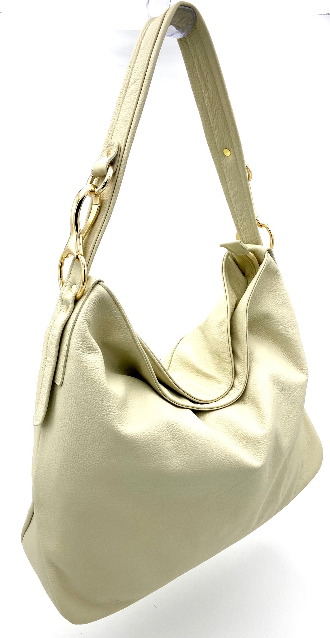 Christina Hobo Tote (medium) - Bone with gold