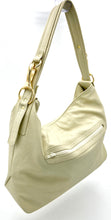 Load image into Gallery viewer, Christina Hobo Tote (medium) - Bone with gold
