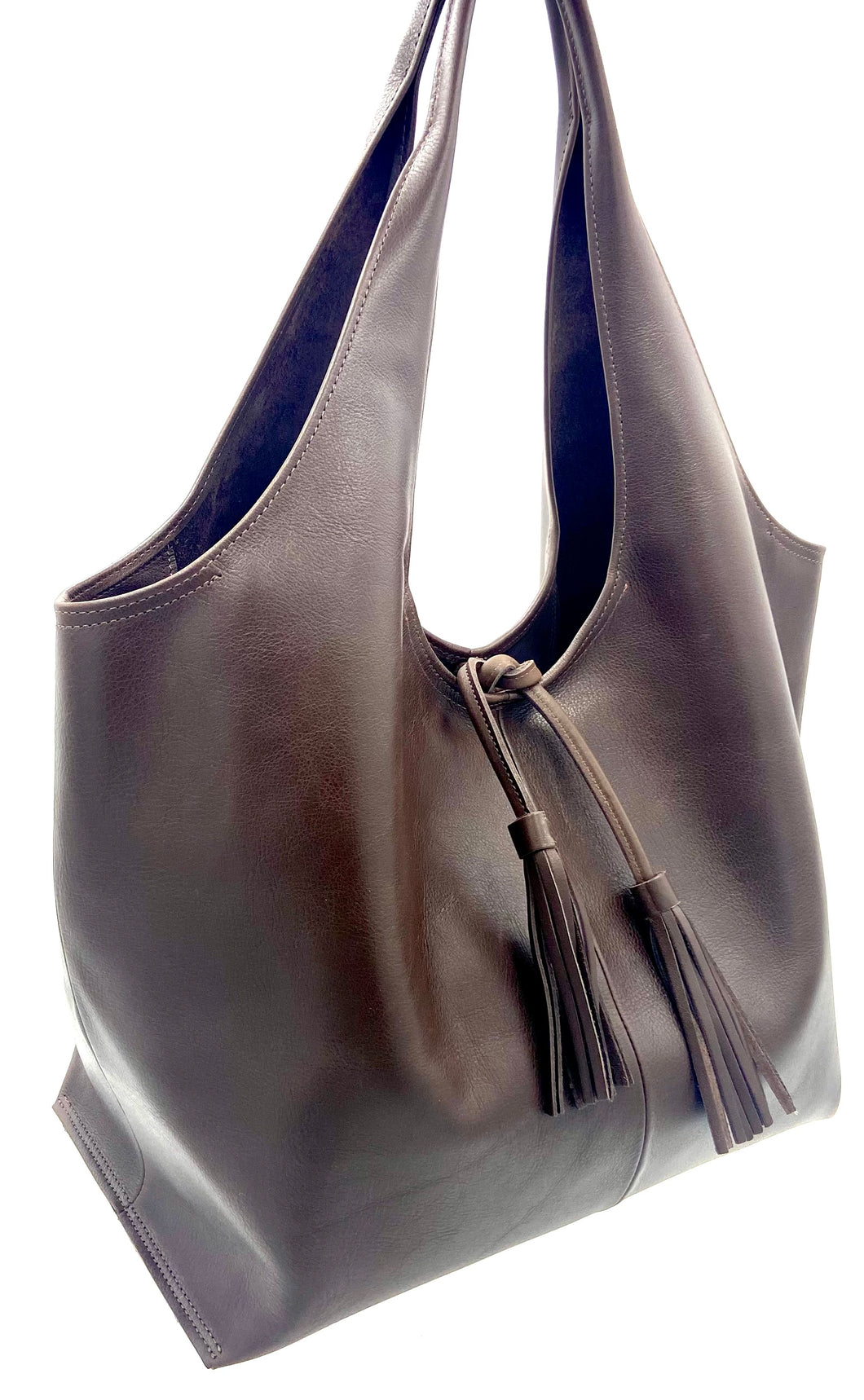 Alice Large Tote bag - Italian Leather - Chocolate Brown
