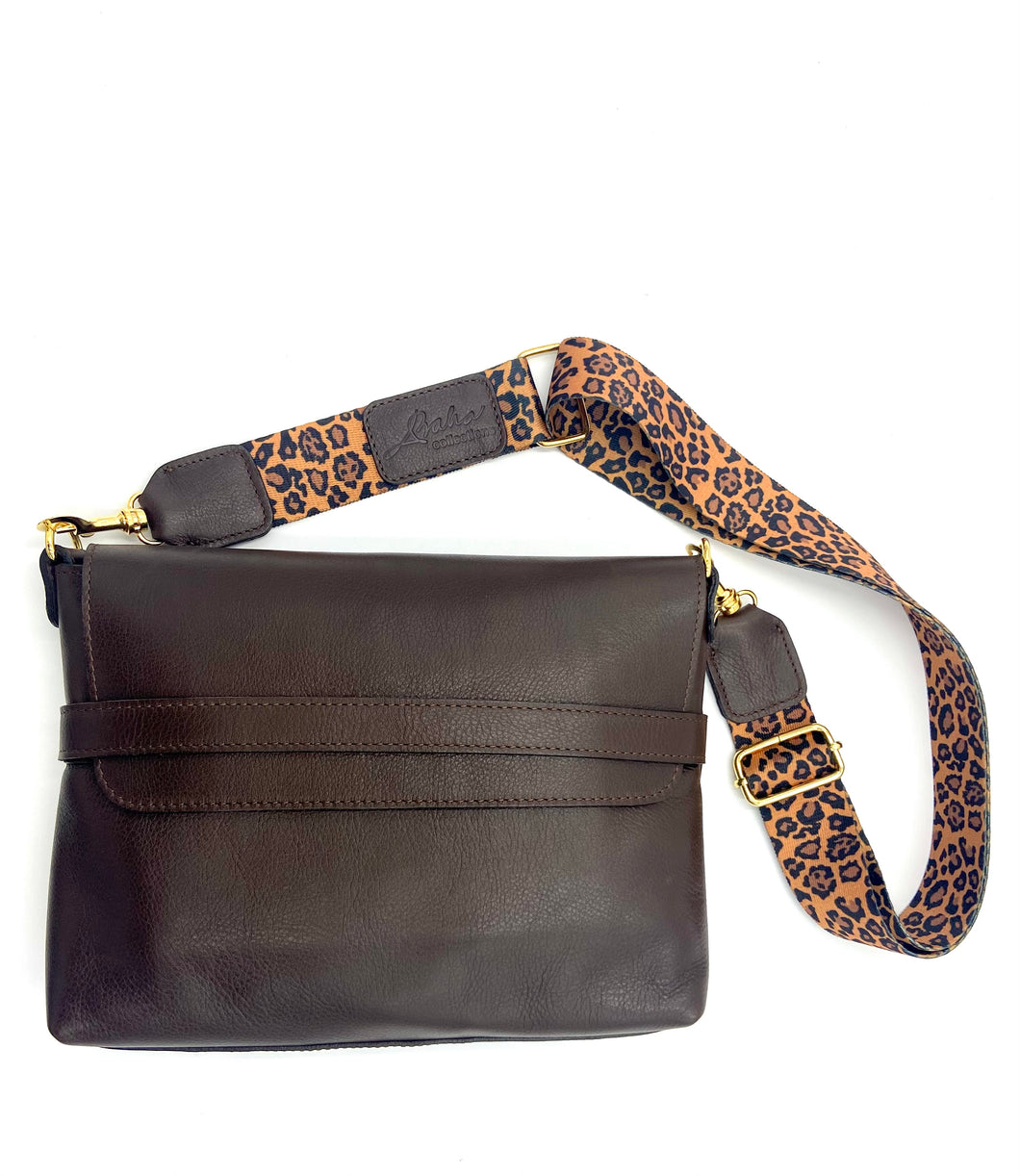 Andy cross body bag - Chocolate Brown Italian Leather