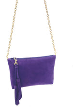 Load image into Gallery viewer, Bella suede shoulder bag - Purple
