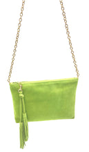 Load image into Gallery viewer, Bella suede shoulder bag - Lime green
